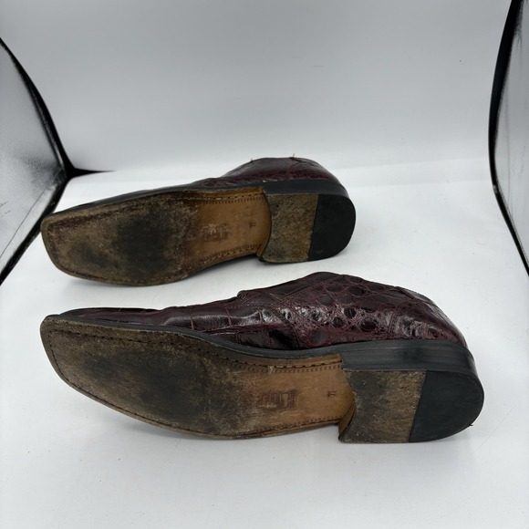 David Eden Dress Shoes Mens Size 11 Red Burgundy Handmade - Picture 11 of 11